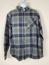 Magellan Men Size L Gray Plaid Button Up Shirt Long Sleeve Classic Fit - £5.30 GBP