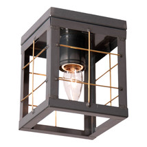 Irvin&#39;s Country Tinware Single Ceiling Light with Brass Bars in Country Tin - £96.61 GBP