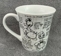 Walt Disney Mickey 90 Years Sketchbook Ceramic Donald Duck Mug Coffee Cup New - $14.87