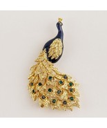 Rhinestone Peacock Brooch Pin Fashion Jewelry Multicolored Crystal Gems - $374.21 MXN