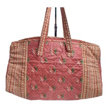 Vtg Mod Paisley Floral Pink Fabric Material Reusable Shopping Bag Purse ... - $239.70 MXN