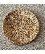 Vtg Woven Wicker Plate Holder Rattan Boho Farmhouse Basket Wall Decor Na... - $7.91