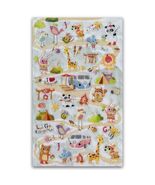 CUTE ANIMAL CAMPING TRIP GEL STICKERS Sheet Kid Craft Scrapbook Raised S... - €2,13 EUR