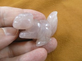 (Y-SQU-566) Rose Quartz SQUIRREL stone gemstone carving figurine love sq... - £11.03 GBP