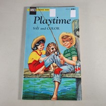 Vintage Coloring Book Playtime Say and Color Bonus 1960 - £5.57 GBP