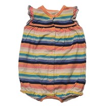 Carter&#39;s Baby Girl Rainbow Striped Romper With Butterfly Applique 12M - £8.21 GBP