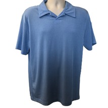 Vintage YMLA Men&#39;s Powder Blue Collared Pullover Casual Shirt XL Short Sleeve - £35.55 GBP