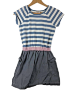 Hanna Andersson Dress Size 130 Girls Blue White Stripe Gray Skirt Nautical - $627.82 MXN
