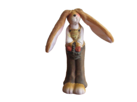 5&quot; Tall Poseable Long Wire Ear Skinny Rabbit Easter Bunny Figurine Basket - $213.11 MXN