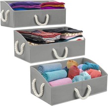 Fabric Storage Baskets, Foldable Closet Organizers, And Trapezoid, Pack In Grey. - £33.46 GBP