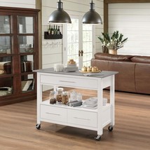 Kitchen Cart: Stainless Steel &amp; White, Locking Casters - $617.99