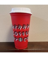 Starbucks Christmas Merry Coffee Reusable Hot Cup w Lid 2013 Red 16 oz NEW - $10.15