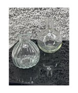 Set of 2 Clear Crystal Glass Vase Decanter Small Bottle No Lid Stopper - £14.23 GBP