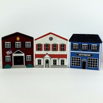 Cat&#39;s Meow Style Wooden Houses Village Home Decor Chtistmas Decoration Lot 3 - £13.54 GBP