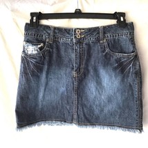 Women’s Faded Glory Denim Jeans Skirt Skort 8 100% Cotton - £6.94 GBP