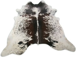 Speckled Cowhide Rug: 6 1/2&#39; X 6 1/4&#39; Brown/White Cowhide Rug O-959 - £154.93 GBP
