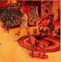Children Toys Christmas Morning Seasons Best Wishes Vtg 1922 Postcard - £6.37 GBP