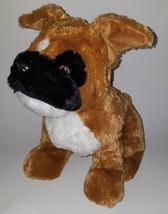 Kellytoy Boxer Dog Plush 14&quot; Stuffed Animal Toy Brown Black White Realistic - £30.99 GBP