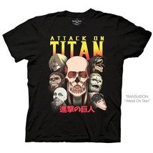 Men&#39;s Black Graphic Anime Tee Shirt Attack on Titan Size Medium 38-40 - £5.39 GBP