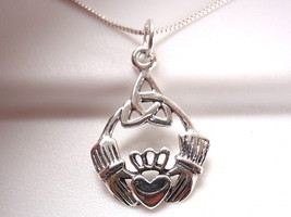 Claddagh Celtic Infinity Pendant 925 Sterling Silver Corona Sun Jewelry ... - $11.69