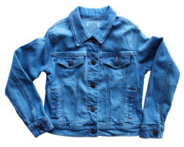 Girls Old Navy Size 8 Med Wash Blue Denim Button Front Jacket With Pockets - $12.19