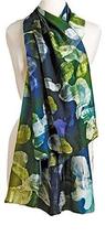 Smithsonian Thai Islands Silk Blend Scarf Green &amp; Blue 63&quot; - £39.56 GBP
