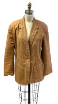 Vintage 80s Adolfo Linen Blazer Jacket Dark Copper Blush Lined Women M - $89.10
