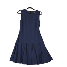 Alice + Olivia Employed Womens Size 6 Mini Dress Navy Blue Skater Fit &amp; ... - $45.42