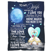 Cute Swan Couple In Love Fleece Blanket Christmas Romantic Quote Gift For Wife - £46.59 GBP+