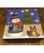 Empty Christmas decorative cardboard box winter scene with snow man on c... - €16,99 EUR