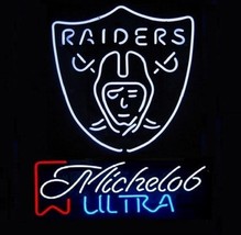 New Oakland Raiders Michelob Ultra Light Bar Beer Neon Sign 24&quot;x20&quot; - £199.83 GBP