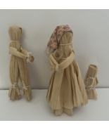 Lot 3 Straw Dolls Family Mom Dad Child? - £10.24 GBP