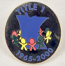 Minnesota Title 1 1965 2000 Gold Tone Enamel Education School Pin - $11.95