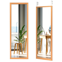 Door Wall Mounted Mirror Full Length Hanging Wood Frame Mirror Decor Golden - £90.15 GBP