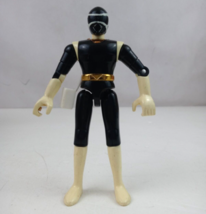 1997 Bandai Turbo Power Rangers Black Ranger 4.75&quot; Jointed Poseable Figure - £9.91 GBP