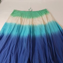 NY Collection Women's Multicolor Cotton Gathered Drawstring Pull-On Skirt Size L image 9