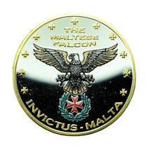 Malta Medal The Maltese Falcon Bird 34mm Gold Plated 04165 - £30.41 GBP