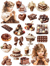 20Pcs Chocolate Girl Sweets Stickers Set Lot Cute Scrpbook Diary Journal... - £5.81 GBP