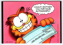 Garfield Cat Postcard Bother You For Autograph Jim Davis Comic Orange Tabby 1978 - £6.39 GBP