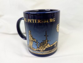 St Petersburg Coffee Cup Mug Blue Gold Bockling - £10.00 GBP