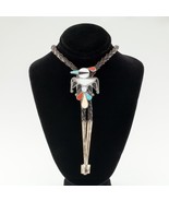 Vintage Zuni Bird Sterling Silver &amp; Inlay Bolo Tie - £934.19 GBP