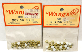Vintage Wangs Paste On Moving Eyes 6mm Pack of 30 Pieces Lot of 2 NOS - £8.05 GBP
