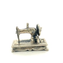 Vintage Signed Sterling Silver Italian Sewing Machine Miniature Figure Display - £63.23 GBP