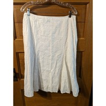 Nine &amp; Co Nine West Skirt White Eyelet Size 12 Modest Womens Lined - £7.98 GBP