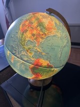 REPLOGLE Lighted World Globe 12&quot; light up stand school geography raised ... - £23.91 GBP