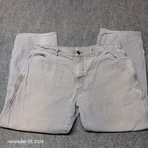 * Dickies Canvas Carpenter Work Pants Men 38 x 30 Gray Relaxed Straight - $17.05