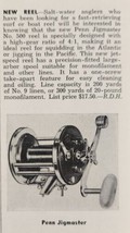 1958 Print Ad Penn Jigmaster Saltwater Fishing Reels Philadelphia,Pennsy... - £6.28 GBP