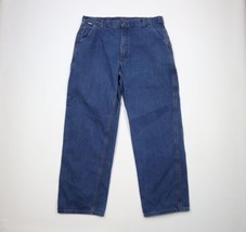 Vtg Y2K Carhartt FR Mens 40x32 Faded Flame Resistant Wide Leg Denim Jeans Blue - £54.87 GBP
