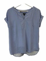 Talbots Periwinkle Blue Popover Blouse Tunic Top Short Sleeve S - £19.75 GBP