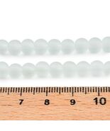 A  Bead lot 5 strands 31 inches long frosted round light green  6mm FG2 - $11.39